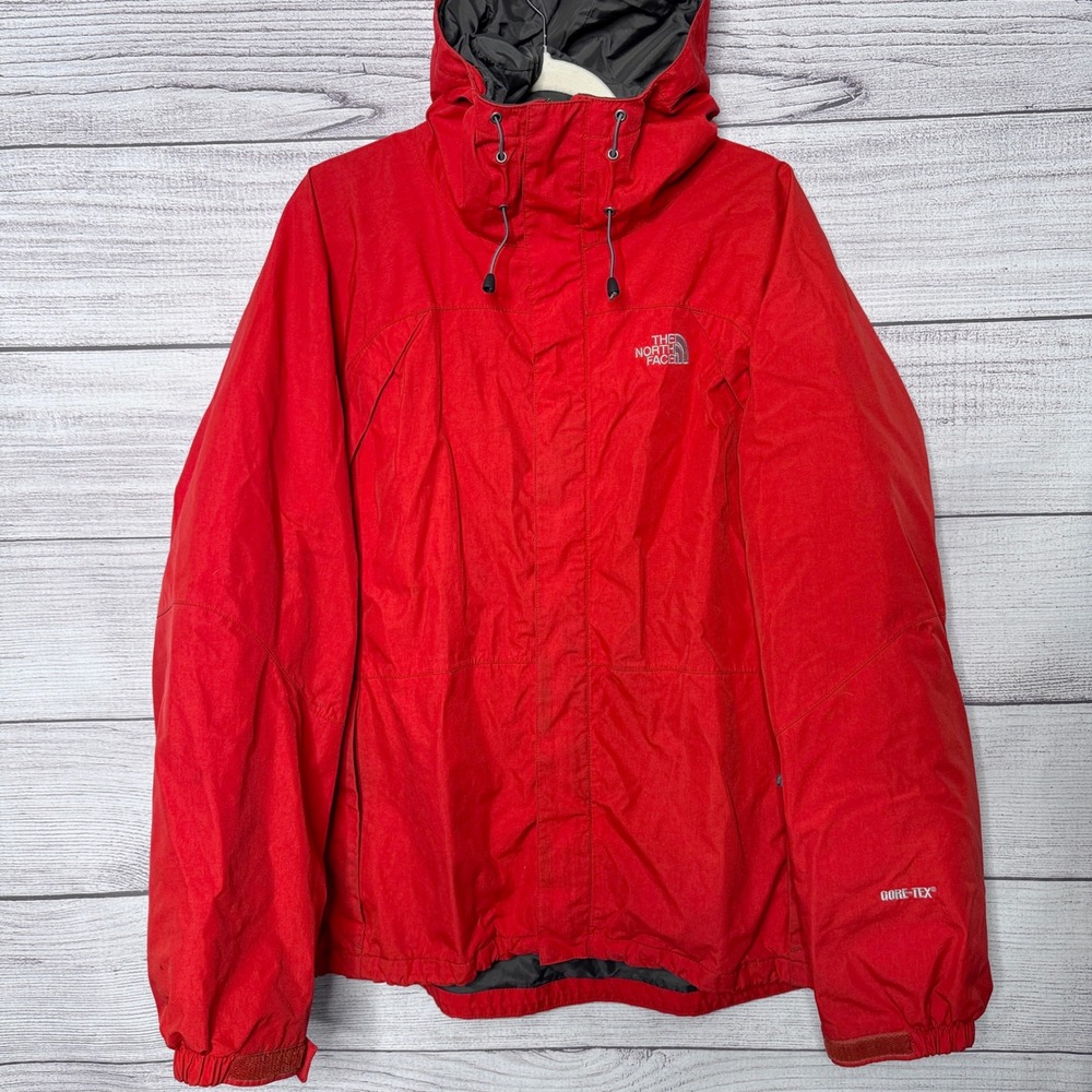 The North Face Mens Gore-Tex Jacket Red Waterproof Hooded Shell Large L